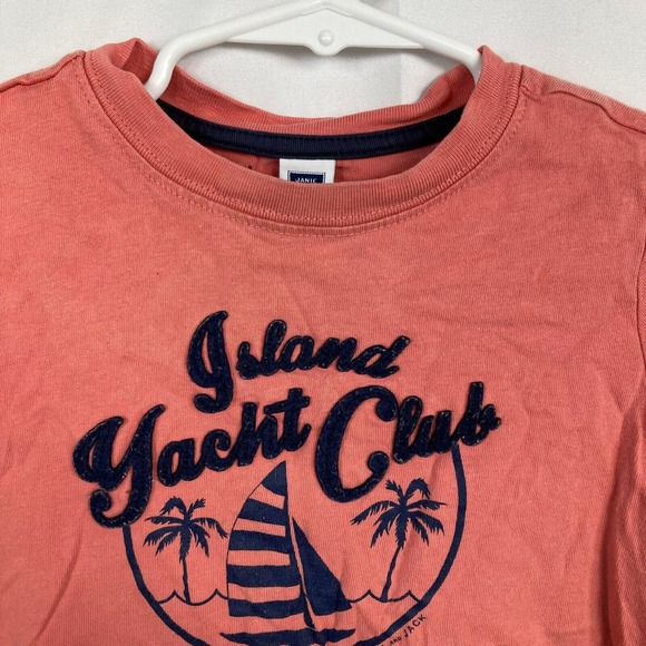 Janie And Jack T-shirt Toddler Boy Sz 2T‎ Coral Red Island Yacht Club Sailboat T - Picture 2 of 6